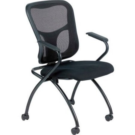 RAYNOR MARKETING Eurotech Flip Side Chair - Black Fabric / Mesh - Non-Adjustable Arms - 2/PK NT5000ARM-BLK